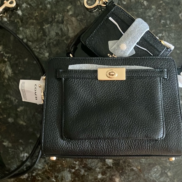 NWT! Coach mini snake embellished Lane bag and ID holder 2 set